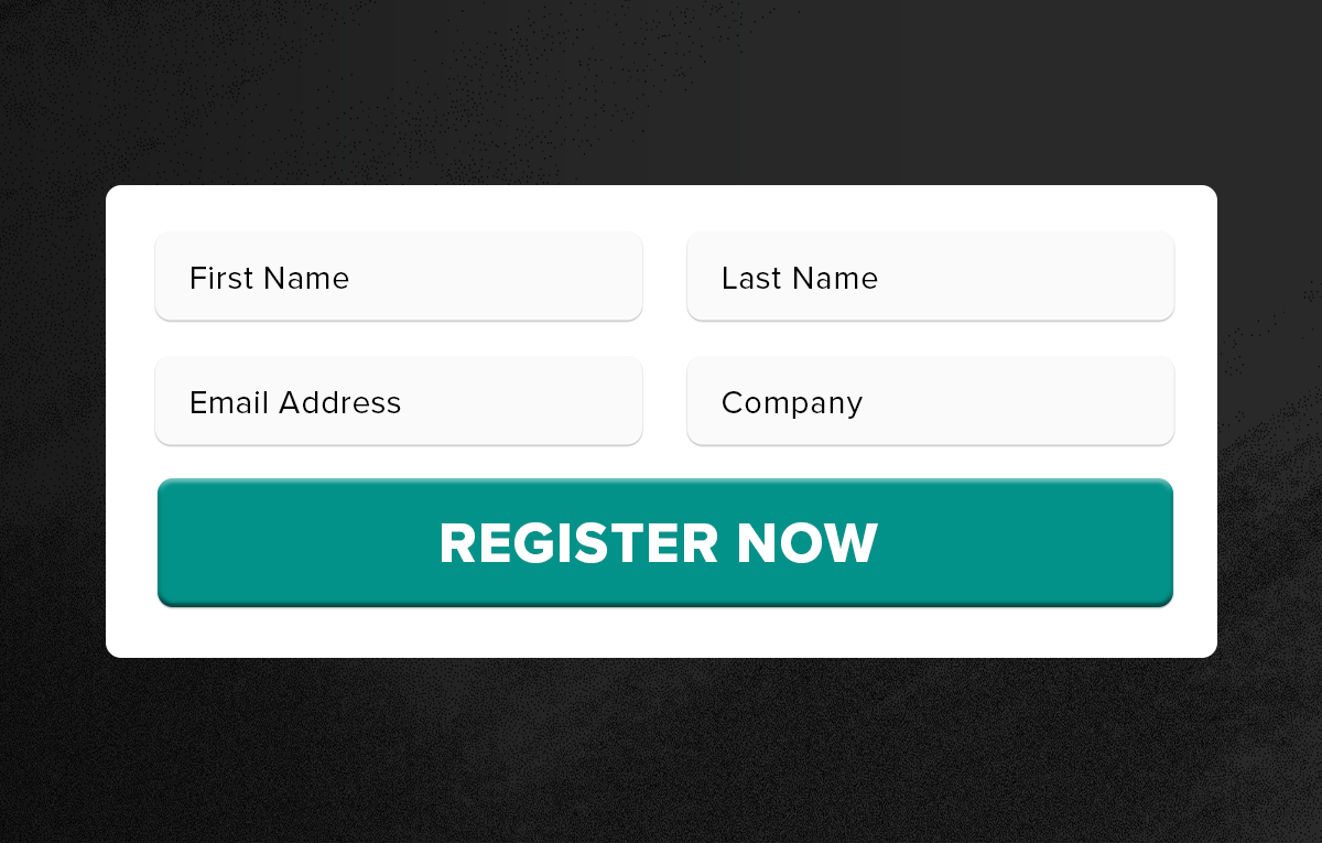 Registration form: First Name, Last Name, Email Address, Company. Register Now.